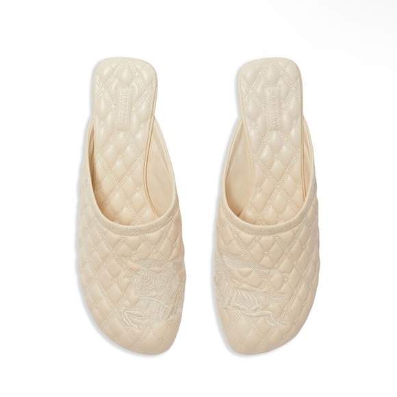 NEW Burberry Embroidered Quilted Mules, Women Size 38 EU fits US 7 - Picture 1 of 7